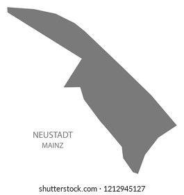 Mainz Neustadt district map grey illustration silhouette shape