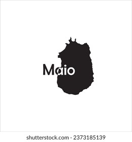 Maio Cape Verde map and black lettering design on white background