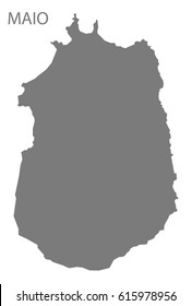 Maio Cape Verde municipality map grey illustration silhouette
