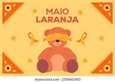 maio laranja background illustration in flat design style