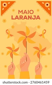 maio laranja poster illustration in flat design style