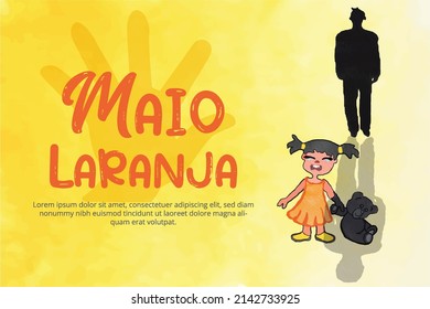 Maio laranja social media poster, banner, background - struggle against child abuse and exploitation. The month of May is known as Orange May