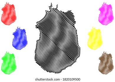 Maio municipality (Republic of Cabo Verde, concelhos, Cape Verde, Maio island, archipelago) map vector illustration, scribble sketch Maio map