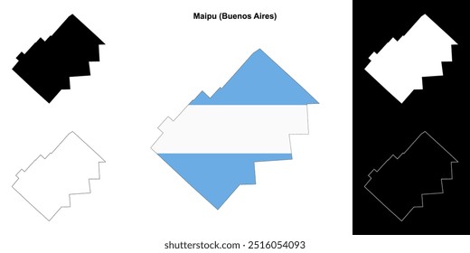 Conjunto de mapas do departamento de Maipu (Buenos Aires)