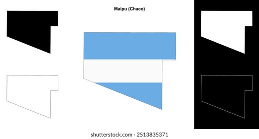 Maipu department (Chaco) outline map set