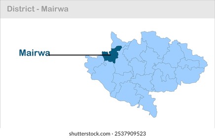 Mapa do sub-distrito de Mairwa, Distrito de Siwan, Estado de Bihar, República da Índia, Governo de Bihar, território indiano, Índia Oriental, política, aldeia, turismo