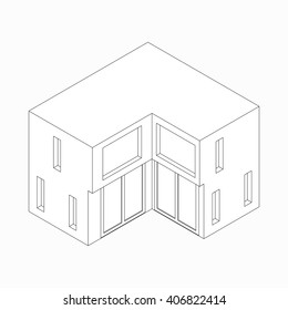 Maisonette icon, isometric 3d style 