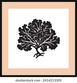 Maitake, Mushroom Black silhouette vector art , illustration, Icon