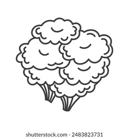 Maitake Mushroom Doodle Line Icon. Fungi sketch vector illustration. Japanese food ingredient.