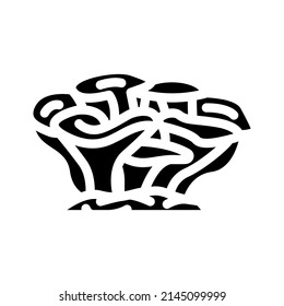 Maitake Mushroom Glyph Icon Vector. Maitake Mushroom Sign. Isolated Contour Symbol Black Illustration