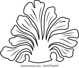 O ícone de cogumelo maitake isolado no fundo branco