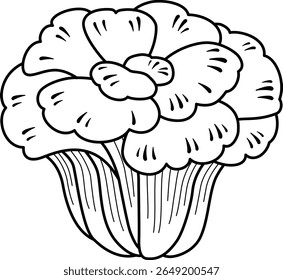 El icono de seta maitake aislado sobre fondo blanco