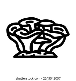 Maitake Mushroom Line Icon Vector. Maitake Mushroom Sign. Isolated Contour Symbol Black Illustration