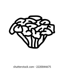 Maitake Mushroom Line Icon Vector. Maitake Mushroom Sign. Isolated Contour Symbol Black Illustration