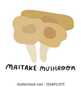 Maitake Mushroom. Vector Flat Illustration On White Background.