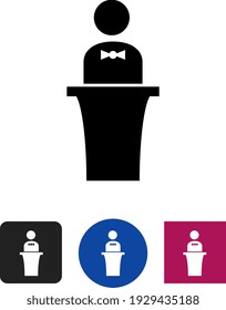 Maitre d' Reservation Desk Vector Icon