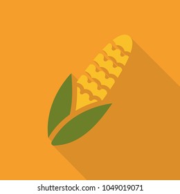Maize, Corn flat icon vector, colorful logo illustration with the shadow isolated on white