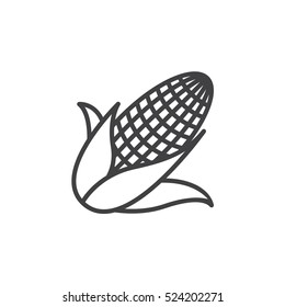 Maize, Corn line icon, outline vector sign, linear pictogram isolated on white. logo illustration