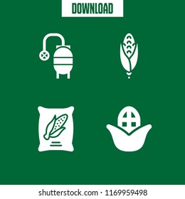 maize icon. 4 maize vector set. biogas and corn icons for web and design about maize theme