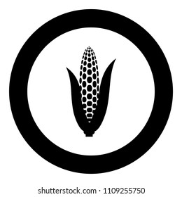 Maize icon black color in circle round 