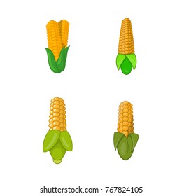 Maize icon set. Cartoon set of maize vector icons for your web design isolated on white background
