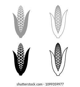 Maize icon set grey black color outline