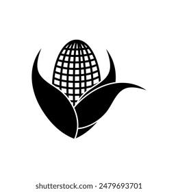 Maize icon vector. simple flat black Maize illustration for web and app on white background..eps