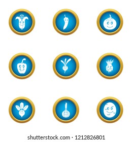 Maize icons set. Flat set of 9 maize vector icons for web isolated on white background