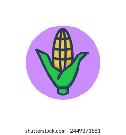 Maize line icon. Corn, cereal, food outline sign. Products and allergens concept. Vector illustration for web design and apps