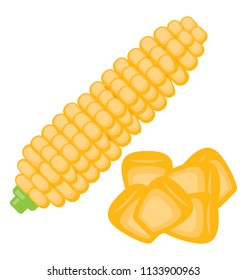 A maize product with kernels used for cooking and eating when boiled, grilled or baked 