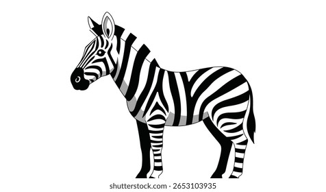 Majestoso africano Savannah Zebra em pé graciosamente com listras brancas e pretas distintas ilustrando a beleza natural