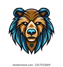 Majestic bear head illustration with intricate hand drawn details. Perfect for logo designs with a strong and powerful vibe