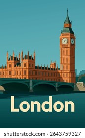 The majestic Big Ben and the Houses of Parliament stand tall as the sunset bathes them in a warm golden light.