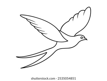 Majestic Bird in Flight in Continuous Line Art