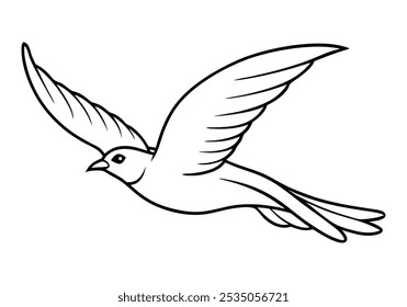 Majestic Bird in Flight in Continuous Line Art