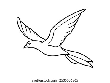 Majestic Bird in Flight in Continuous Line Art