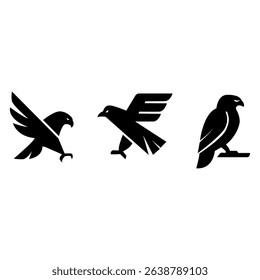 Majestic Birds of Prey Eagle, Hawk, and Falcon Silhouettes