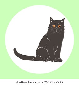 Majestic gato preto com olhos laranja perfurantes