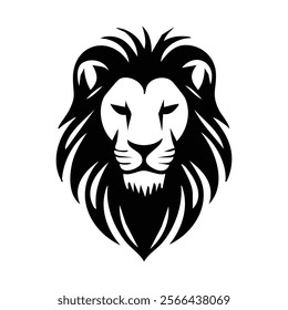 Majestic Black and White Lion Head Vector for Bold Logos and Stylish T-Shirt Designs