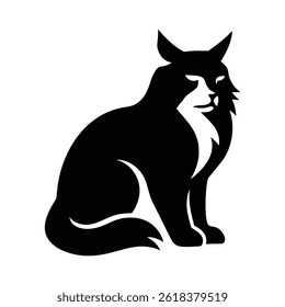 Majestic bobcat silhouette in profile view, Bobcat silhouette for wildlife lovers