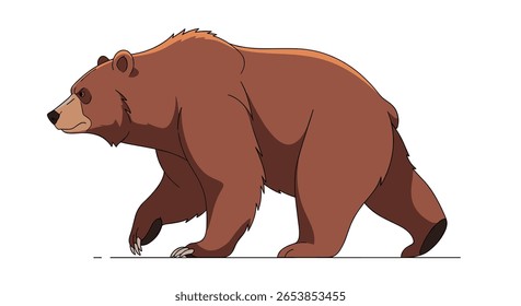 Um majestoso urso pardo em seu habitat natural em um dia ensolarado desfrutando de um passeio tranquilo pela natureza selvagem