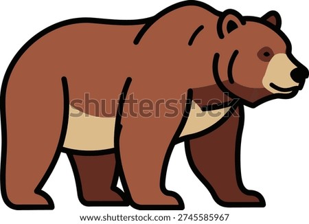 A majestic brown bear walking through a lush forest environment.