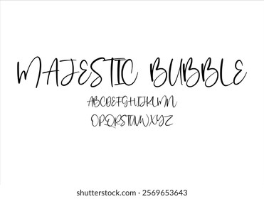 Majestic Bubble font for logo and headline. Isolated vector typeset