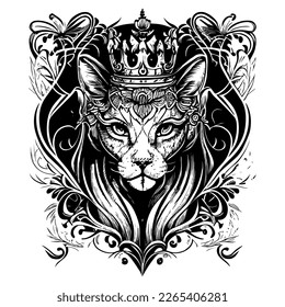 majestic cat head is a stunning portrayal of a feline's head, with its piercing gaze and regal bearing. The image captures the beauty and grace of this beloved domesticated animal