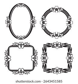 Majestic and Classic Vintage Decorative Floral Border Vector Collection
