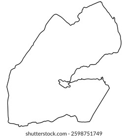 Majestic Contours Djibouti Map Unveiled in line drawing outline Djibouti
