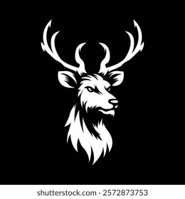 majestic deer head with antler perfect for outdoor adventure lifestyle or hunting club vector illustration logo design