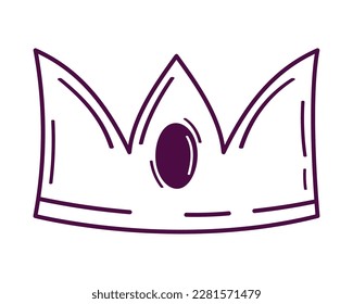 Majestic diadem symbol of royal icon isolated