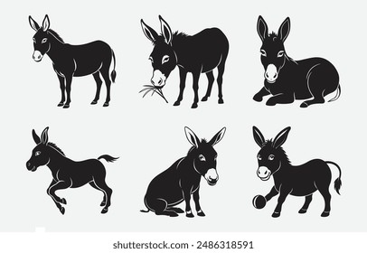 Majestic Donkey Silhouette Vector: Perfect for All Your Design Needs