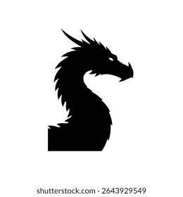 Majestic dragon silhouette head profile powerful mythical creature.